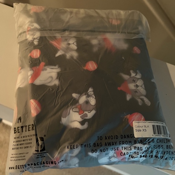 CHRISTMAS DOGGOS TOASTIE HOODIE JUMPER SIZE XS NET BLACKMILK - Picture 5 of 5